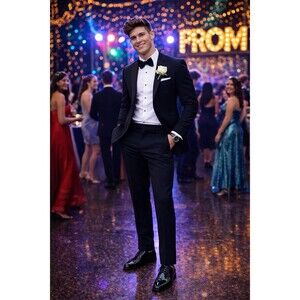 Alfani Men’s Oxford Dress Shoe. Size 10 Black Patent Leather NWB Prom Formal